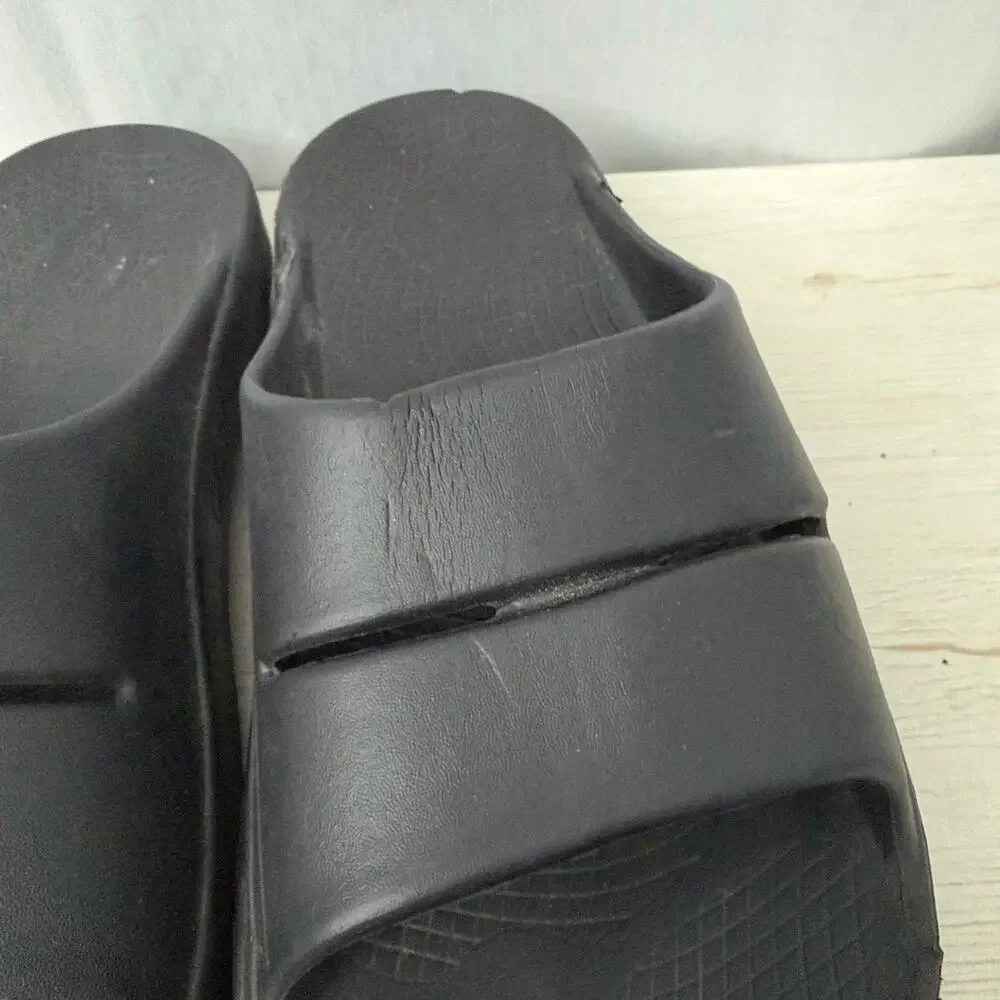 Oofos OOahh Slide Mens Size 14 Black Recovery Sandals